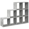 vidaXL Room Divider Bookcase 3-Tier Concrete Grey 137.5x29x103.5 cm Engineered Wood
