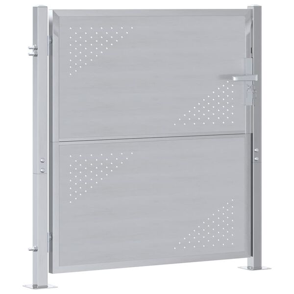 vidaXL Garden Gate with Lock Silver 96 x 100 cm Stainless Steel