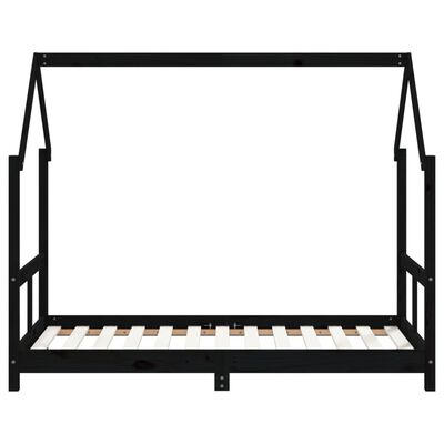 vidaXL Kids Bed Frame Black 80x160 cm Solid Wood Pine