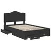 vidaXL Bed Frame with Headboard Black 135 x 190 cm Engineered Wood