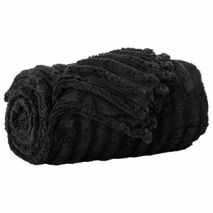 vidaXL Throw Blanket Black 150 x 130 cm Fleece