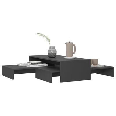 vidaXL Nesting Coffee Table Set Grey 100x100x26.5 cm Engineered Wood