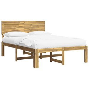vidaXL Double Bed Frame with Headboard ROSTOCK White 140 x 190 cm
