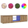 vidaXL TV Cabinet with LED Lights Artisan Oak 140x40x36 cm