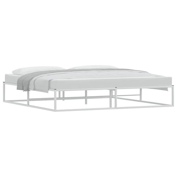 vidaXL Bed Frame without Mattress White 200x200 cm Metal
