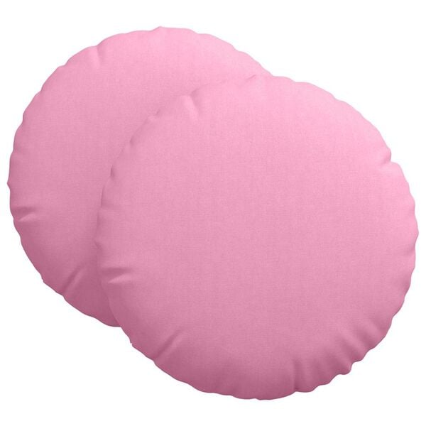 vidaXL Seat Cushions 2 pcs Pink &Oslash;60 x 21 cm Fabric