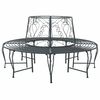 vidaXL Tree Bench 8-Seater &Oslash; 160 x 89 cm Steel Silver Grey Round