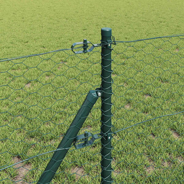 vidaXL Fence Post Green 10 x 0.6 m (36 mm mesh) Steel and PVC