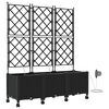 vidaXL Garden Planter with Irrigation&Wheels 3 pcs Black PP