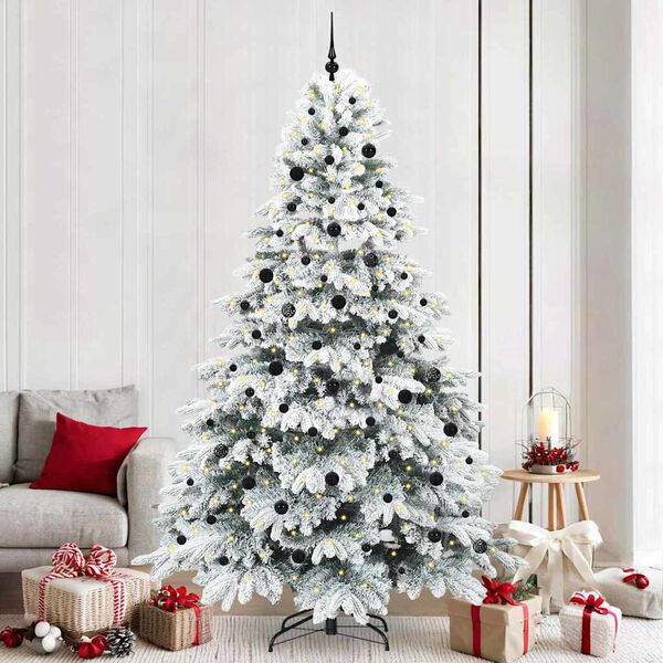 vidaXL Artificial Christmas Tree with 300 LEDs White 240 cm PE and PVC