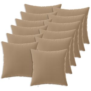 vidaXL Cushion Cover 12 pcs HEERLEN Taupe 40 x 40 cm Polyester