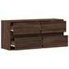 vidaXL TV Wall Cabinet with LED Lights Brown Oak 100x31x45 cm