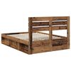 vidaXL Bed Frame with Headboard Old Wood 160 x 200 cm Solid Pine Wood
