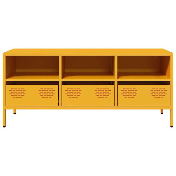 vidaXL TV Cabinet Mustard Yellow 101.5x39x43.5 cm Cold-rolled Steel