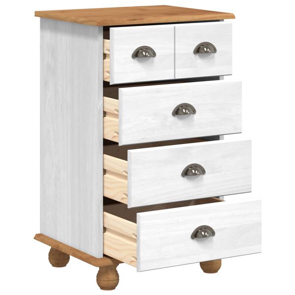 vidaXL Chest of Drawer ASKIM White 45.8 x 40 x 79 cm Solid Pine Wood