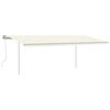 vidaXL Manual Retractable Awning with Posts 6x3.5 m Cream