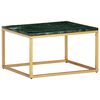 vidaXL Coffee Table Green 60x60x35 cm Real Stone with Marble Texture