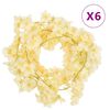 vidaXL Christmas Flower Garlands 6 pcs Champagne 180 cm
