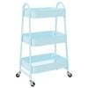 vidaXL Storage Trolley 3-Tier Blue 42x41.5x77 cm Steel