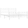 vidaXL Metal Bed Frame without Mattress with Footboard White 180x200cm