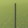 vidaXL Fence with Post Grey 1.5 x 10 m Steel and PVC