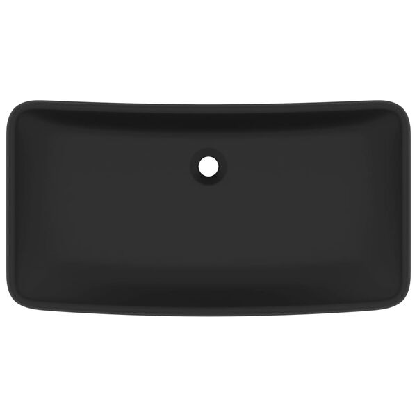 vidaXL Luxury Basin Rectangular Matt Black 71x38 cm Ceramic
