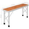 vidaXL Folding Camping Table with 2 Benches Aluminium Brown