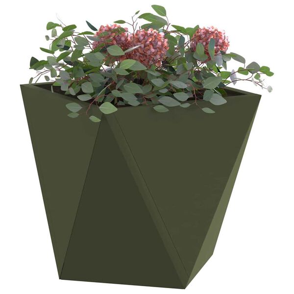 vidaXL Planter 2 pcs Olive Green 30 x 30 x 30 cm Steel