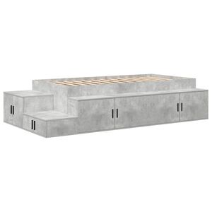 vidaXL Storage Bed Frame Concrete Grey 80 cm Engineered Wood