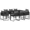 vidaXL Garden Dining Set 9 pcs Black and Anthracite Poly Rattan