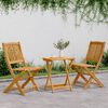 vidaXL 3 Piece Folding Garden Dining Set Solid Wood Acacia