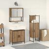 vidaXL Bathroom Furniture Set with Shelf 3 pcs Brown Engineered wood
