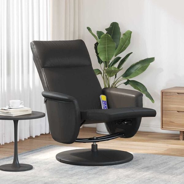 vidaXL Massage Recliner Chair Black 71 x 90 x 105 cm Faux Leather