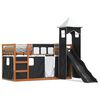 vidaXL Bunk Bed without Mattress with Slide White and Black 90x200 cm