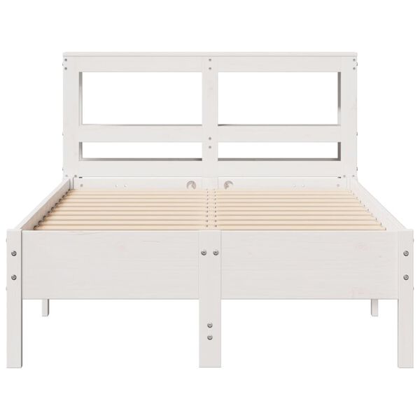 vidaXL Bed Frame without Mattress White 100x200 cm Solid Wood Pine