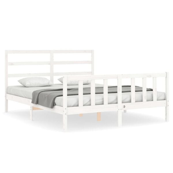 vidaXL Bed Frame without Mattress White 160x200 cm Solid Wood Pine