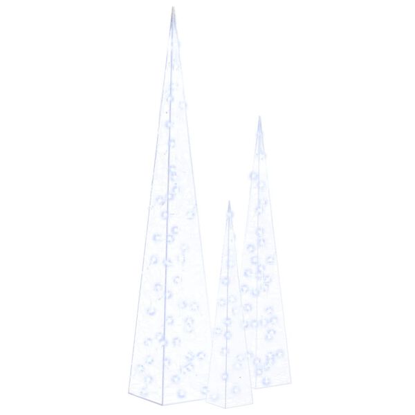 vidaXL Acrylic Decorative LED Light Cone Set Blue 60/90/120cm