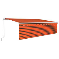 vidaXL Manual Retractable Awning with Blind 5x3m Orange&Brown