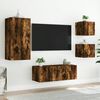 vidaXL 5 Piece TV Wall Units with LED Smoked Oak Engineered Wood