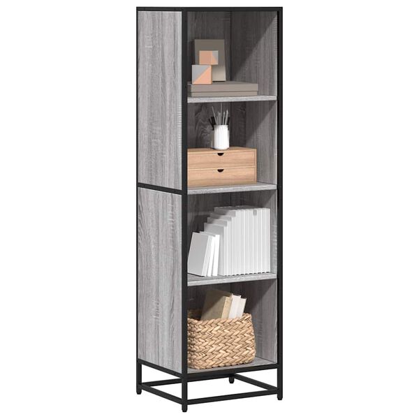 vidaXL Book Cabinet Grey Sonoma 40x35x139 cm Engineered Wood
