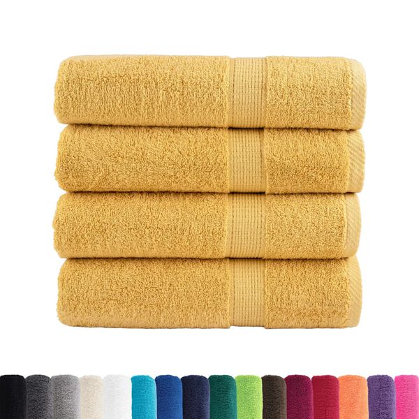 vidaXL Premium Bath Towels "SOLUND" 4 pcs Gold 100x150 cm 600 gsm