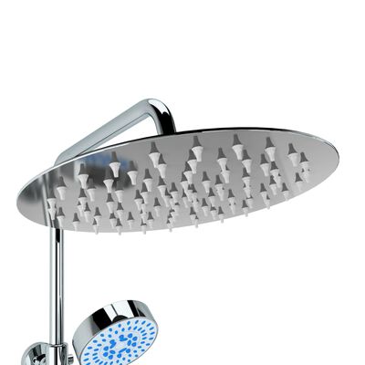 vidaXL Dual Head Shower Set with Thermostat Stainless Steel