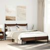 vidaXL Bed Frame without Mattress Brown Oak 150x200 cm King Size Engineered Wood