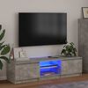 vidaXL TV Cabinet with LED Lights Concrete Grey 140x40x36 cm