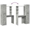 vidaXL Desk 2 pcs Concrete Grey
