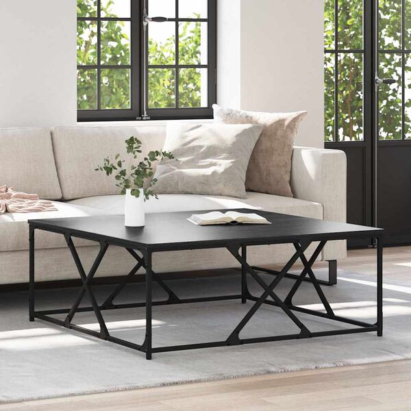 vidaXL Coffee Table Black Oak 100 x 100 x 40 cm Engineered Wood