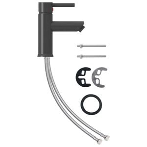 vidaXL Bathroom Basin Faucet Grey 130x176 mm