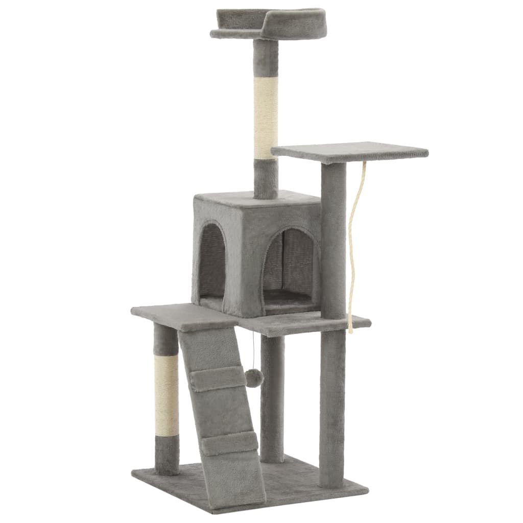vidaXL Cat Tree with Sisal Scratching Posts 120 cm Grey vidaXL