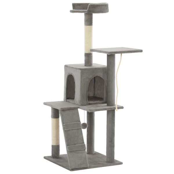 vidaXL Cat Tree with Sisal Scratching Posts 120 cm Grey