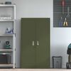 vidaXL Storage Cabinet 2 pcs Olive Green 80 x 40 x140 cm Steel